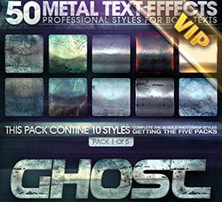 50个金属质感的PS图层样式合集：50 Metal Text Effects Pack 01